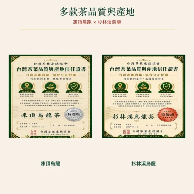 【台灣茶葉產銷協會】凍頂烏龍茶4兩＋杉林溪烏龍茶2兩 雙茶3入組｜罐裝(1+2)