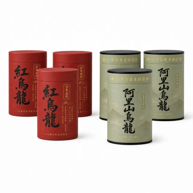 【台灣茶葉產銷協會】紅烏龍＋阿里山 雙茶6入組｜罐裝4兩(3+3)