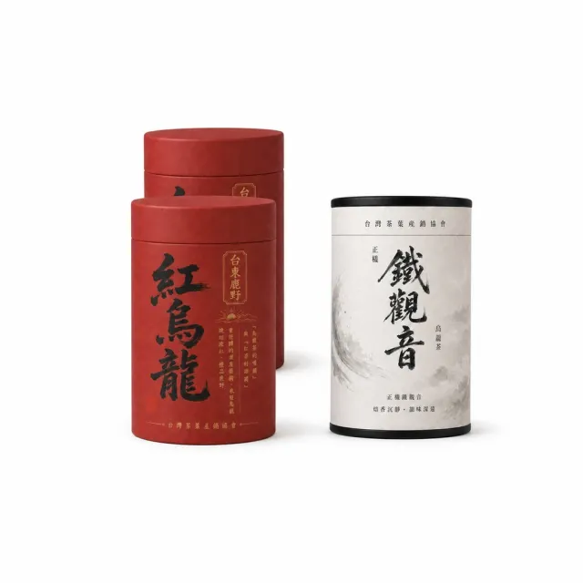 【台灣茶葉產銷協會】紅烏龍＋正欉鐵觀音 雙茶3入組｜罐裝4兩(2+1)