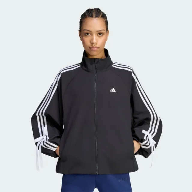 【adidas 愛迪達】Dance Wb 1 女 立領外套 運動外套 休閒穿搭 蝴蝶結 黑(LD2935)