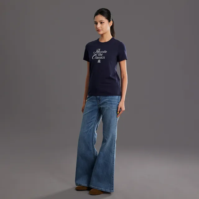 【Lee】女裝 牛仔褲 / 闊腿 中腰標準 喇叭靴型 中藍洗水 FLARE FIT / LB617132850