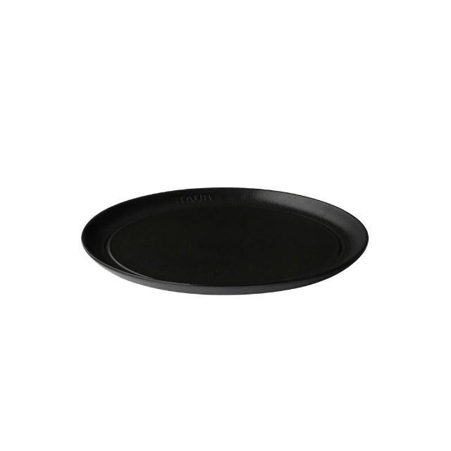 【STAUB】DINING LINE 靜謐黑圓形陶瓷餐盤20cm(德國雙人牌集團官方直營)