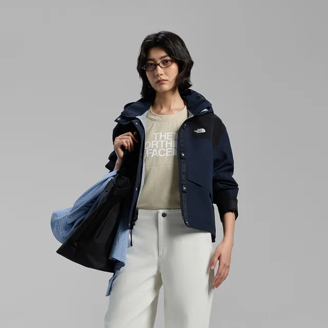 【The North Face】北面UE女款黑色DRYVENT防水衝鋒衣｜8HWETL6