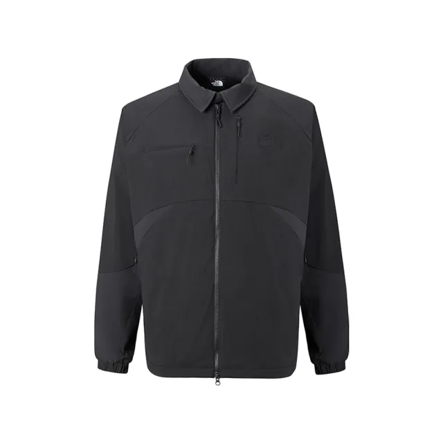 【The North Face】北面UE男款黑色UPF50防曬可翻立領夾克｜8HWRJK3