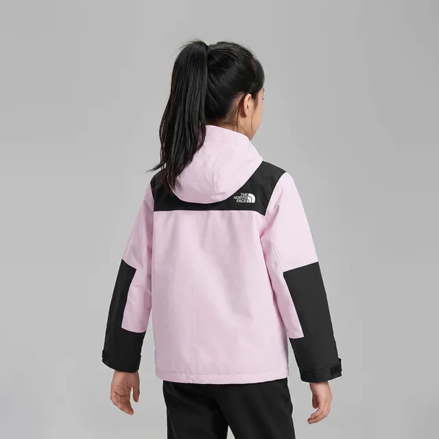 【The North Face】北面兒童黑粉拼接DRYVENT防水抓絨內裡三合一外套|8DXU0ED