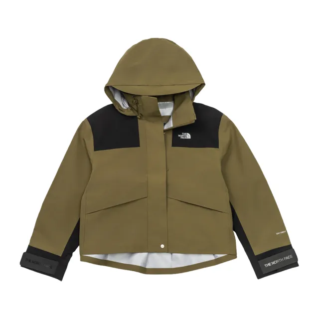 【The North Face】北面UE女款綠黑拼接DRYVENT防水衝鋒衣｜8HWERL5