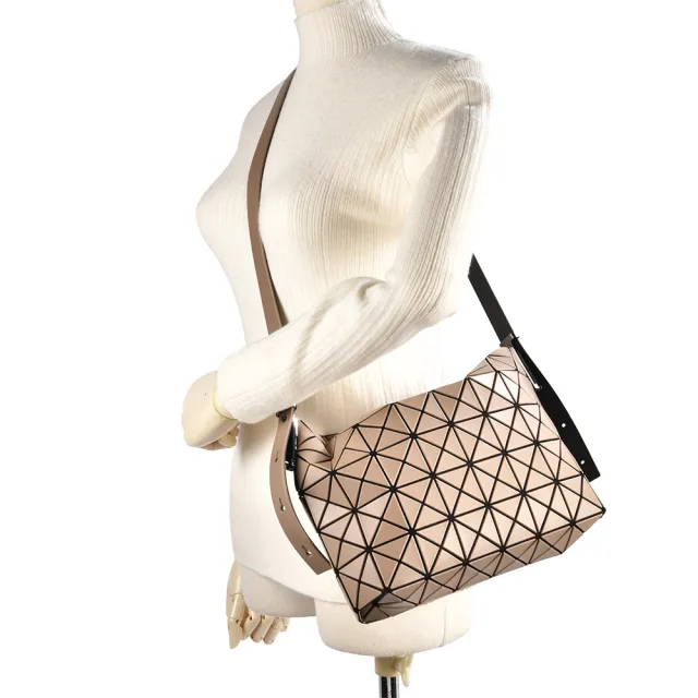 【ISSEY MIYAKE 三宅一生】MUSETTE 5x8 霧面方格雙背帶兩用包 (小/奶茶色)