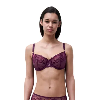 【Chantelle 仙黛爾】Illusion.專櫃 法式 半罩 網紗無襯 性感 黎芭蕾絲 女內衣 紫.1B4M5_E63(盧勒克斯紗線)