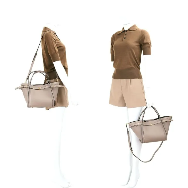 【TOD’S】TODS Timeless 小型 T字釦帶 荔紋小牛皮手提 肩斜背托特包(多色 兩用 義大利手工皮革)