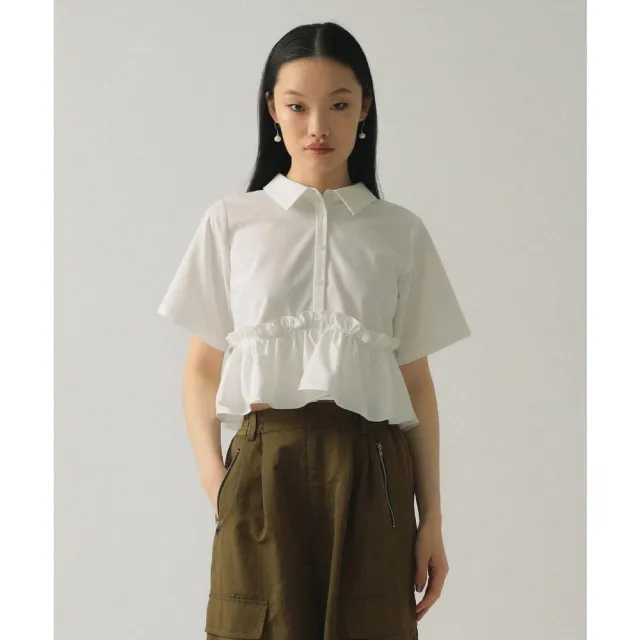 【BEAMS】官方旗艦館 Ray BEAMS / 女裝 荷葉邊下擺 短版 襯衫