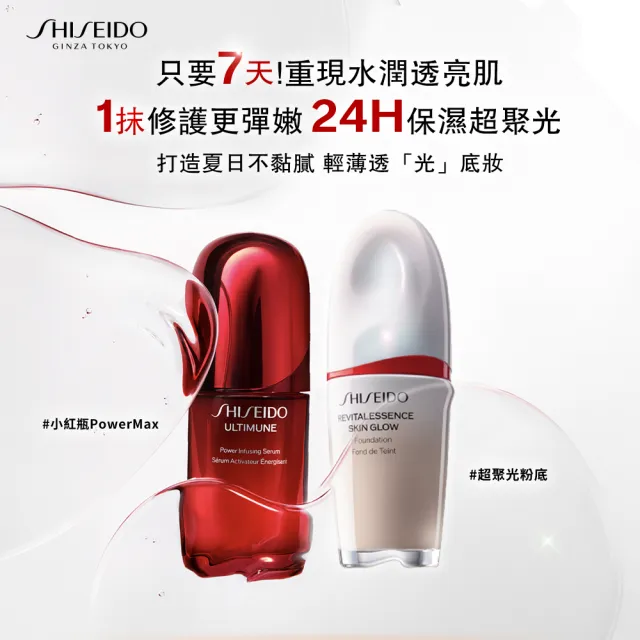 【SHISEIDO 資生堂國際櫃】小紅瓶30mL+超聚光粉底30mL(小紅瓶/精華液/保濕/粉底/情人節禮物)