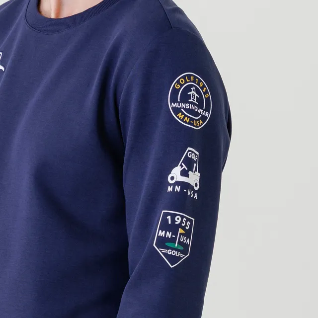 【Munsingwear】企鵝牌 男款深藍色 網路獨家 高爾夫徽章長袖上衣 MGYL2805
