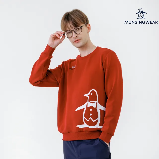 【Munsingwear】企鵝牌 男款深紅色 網路獨家 經典大企鵝長袖上衣 MGYL2806