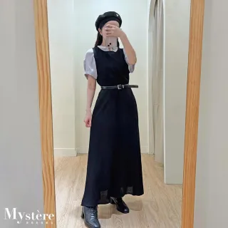 【my stere 我的時尚秘境】雙11 極簡質感棉麻無袖連身長裙 兩色 連身裙 連身洋裝 背心洋裝 背心長裙
