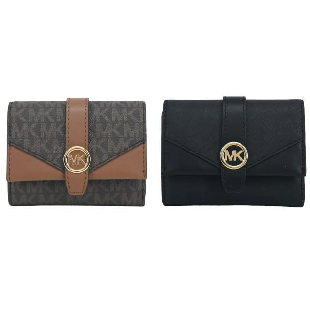 【Michael Kors】Greenwich 防刮皮革三折短夾-多色選