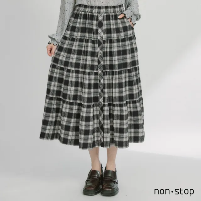 【non-stop】格紋層次蛋糕長裙-2色