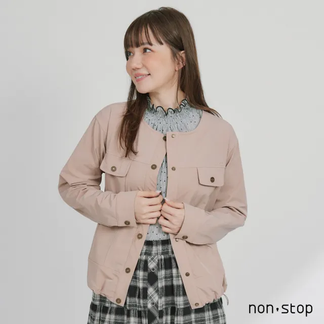 【non-stop】圓領多口袋抽繩休閒外套-2色