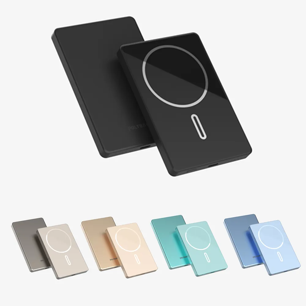 【POLYBATT】台灣製造 5000mah 鋼化玻璃特仕版行動電源(超薄/磁吸/快充)