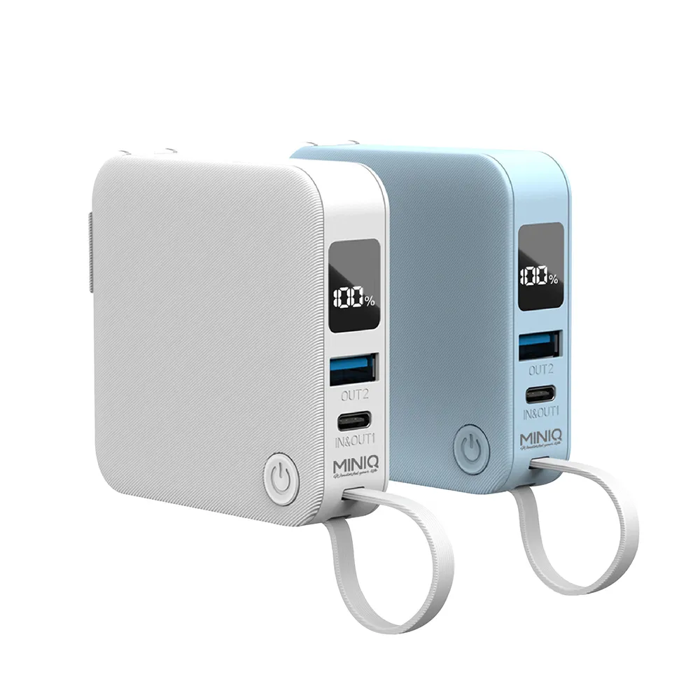 【MINIQ】MD-BP-077 6000mah 多合一行動電源 多國轉接頭 自帶線+AC插頭(附三款卡榫式國際轉接頭)