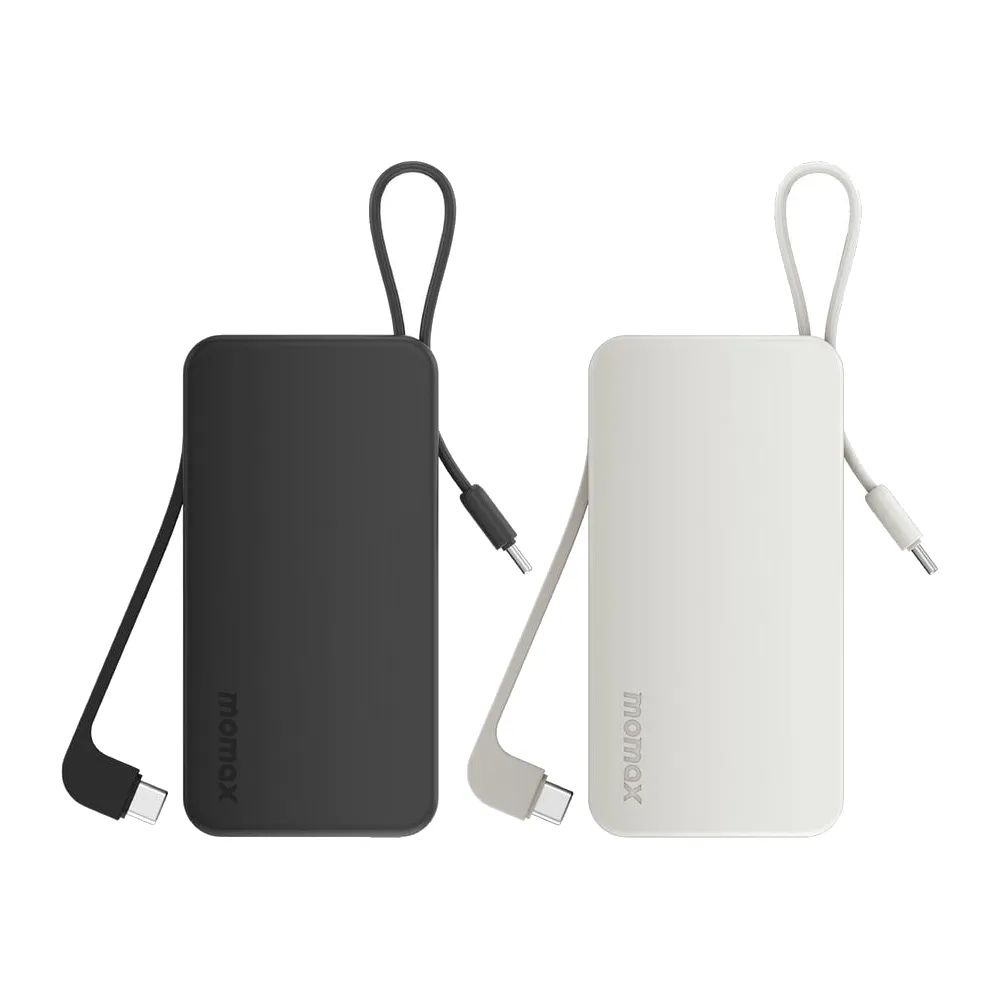 【Momax】10000mAh 行動電源 型號1-Power Vital+ 內建雙USB-C 線 (CCC認證) 中秋送禮