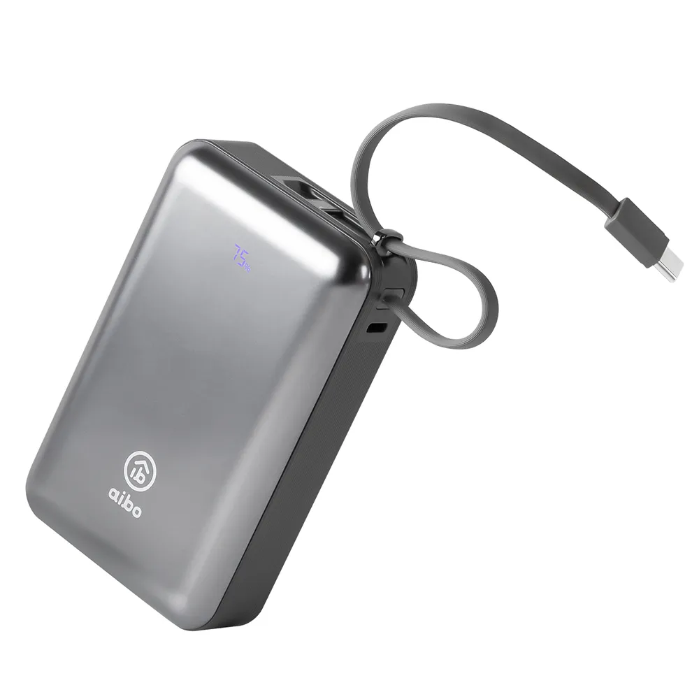 【aibo】20000mAh 65W自帶線大容量雙向快充行動電源(筆電充電)