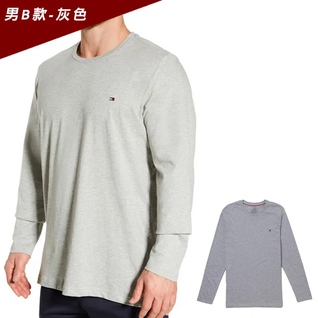 【TOMMY HILFIGER】TOMMY 經典刺繡Logo素面長袖T恤-多色選(平輸品/素T/長T/可男女穿搭)