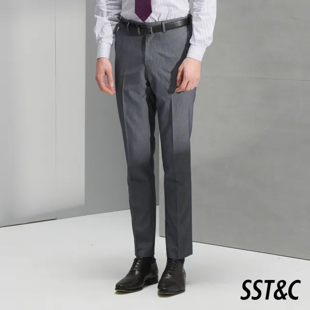 【SST&C】男裝 淺灰千鳥格標準西裝褲0212205003(雙11精選)
