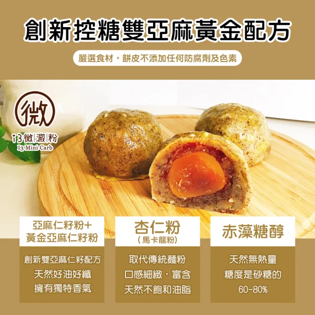 【i3微澱粉】控糖點心禮盒4入x2盒-鳳梨蛋黃酥+芋泥酥(70g 蛋奶素 月餅 手作)_年菜 年節禮盒