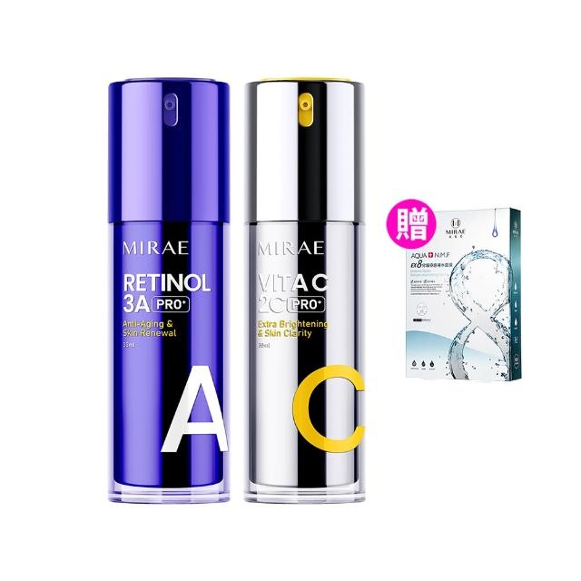 【MIRAE 未來美】PRO+早C晚A★(3A A醇煥膚緊緻精華+2C 維他命C美白淡斑精華)