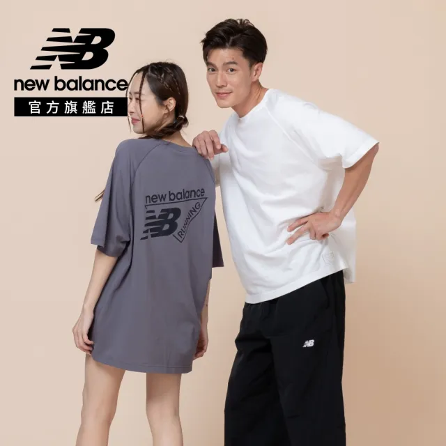 【NEW BALANCE】NB 重磅Logo短袖上衣_男性_灰紫/白色任選_MT62F506AA9_MT62F506WT(美版 版型偏大)