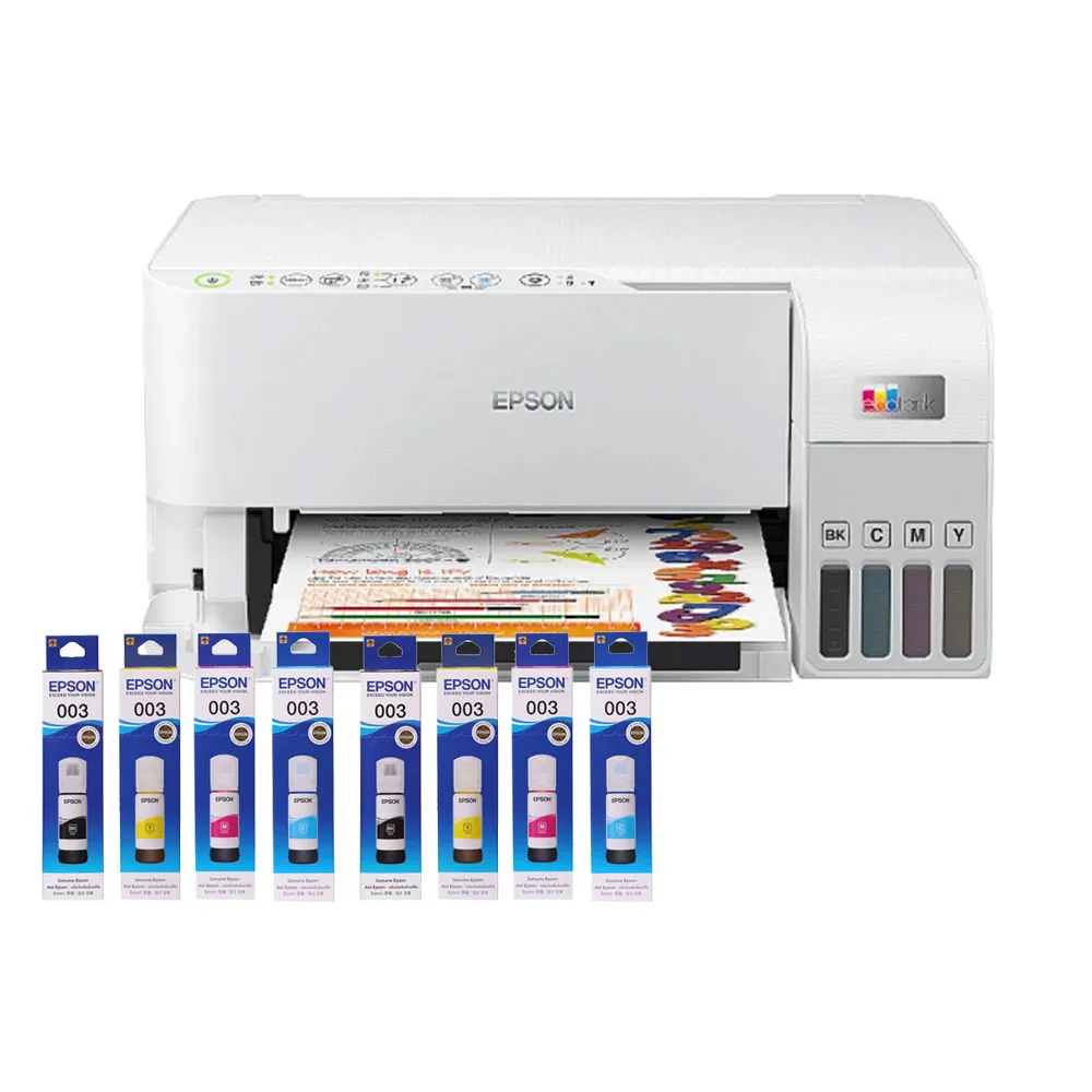 【EPSON】官方直營 搭2組T00V原廠1黑3彩墨水★L3556 三合一Wi-Fi智慧遙控連續供墨複合機