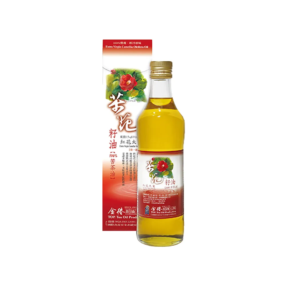 【金椿茶油工坊】紅花大菓 苦茶花籽油(500ml/瓶)(可生飲/酸價0.21)