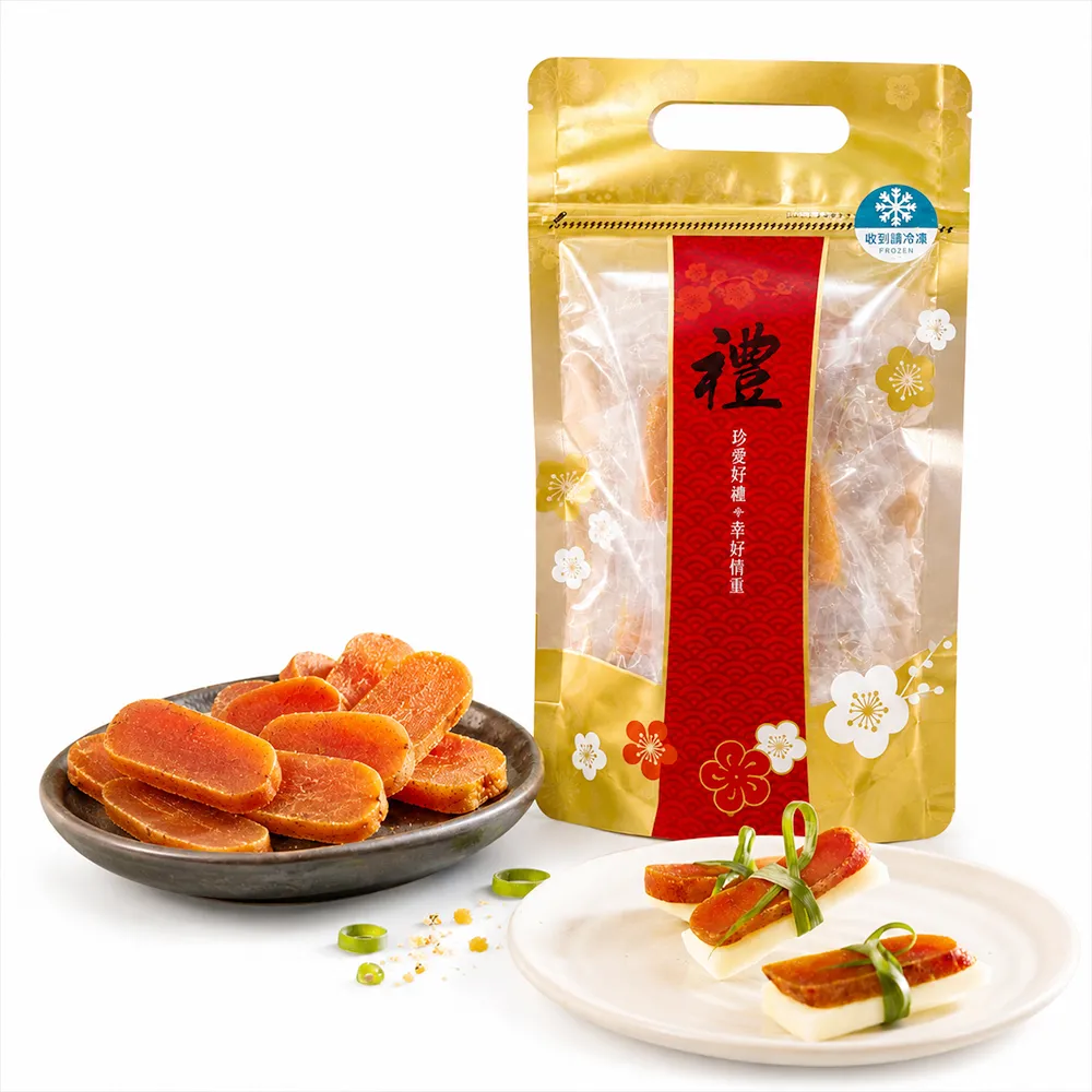 買二送二 永苑行一口烏金禮袋2袋100g(一口吃 烏魚子 烏金 過年 中秋 年菜 年節 伴手禮盒 禮袋)