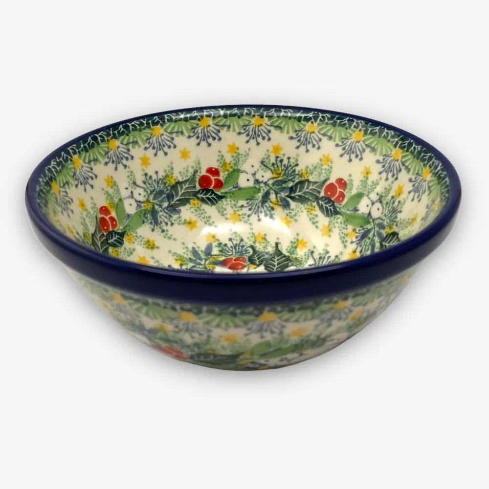 【SOLO 波蘭陶】波蘭製 CA 波蘭陶 14CM 丼飯碗 白色聖誕紅系列 CERAMIKA ARTYSTYCZNA