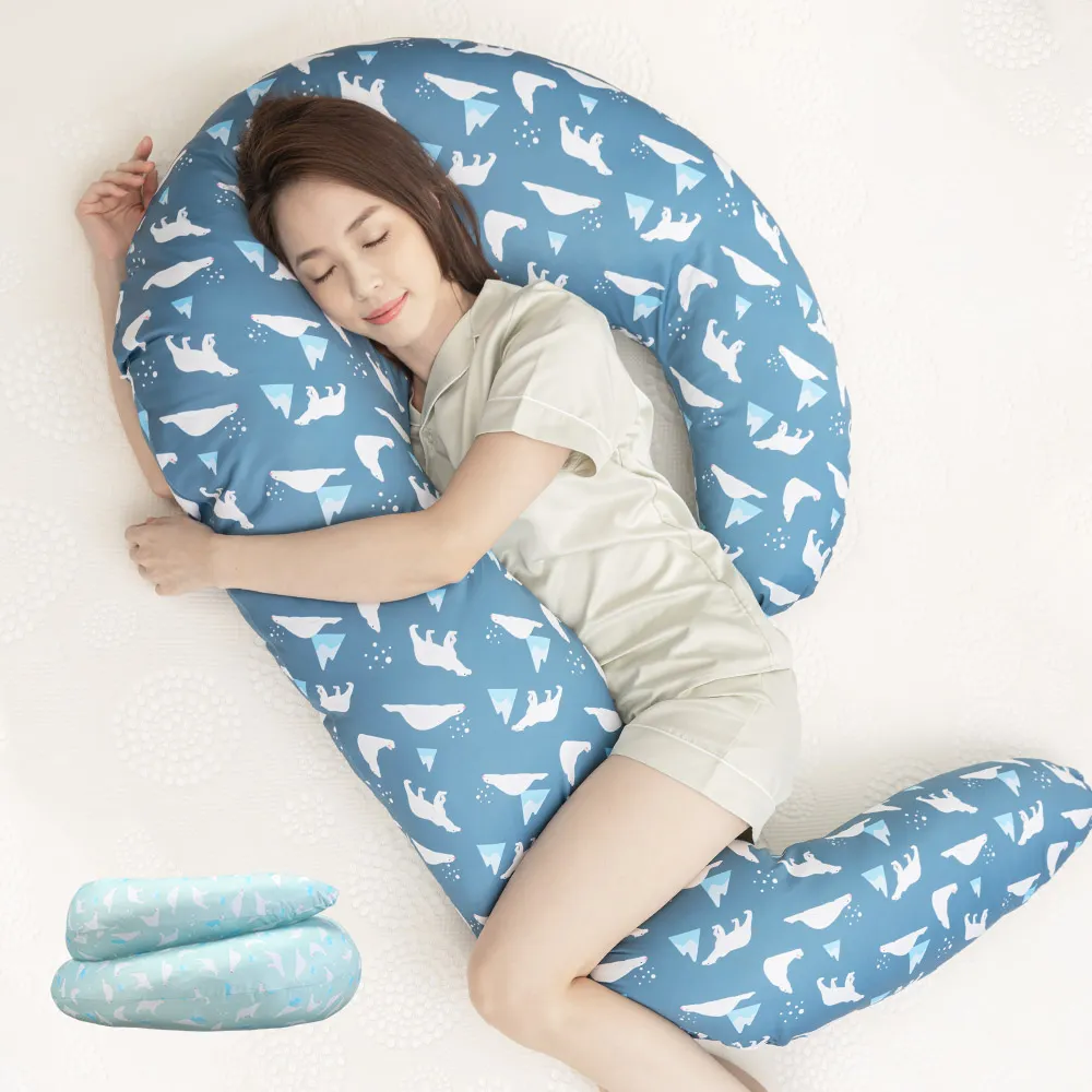 【Fuddo 福朵】(加長版) 多功能孕婦側睡舒眠枕  3M吸濕排汗專利(防溢奶枕/抬腿枕/哺乳枕)