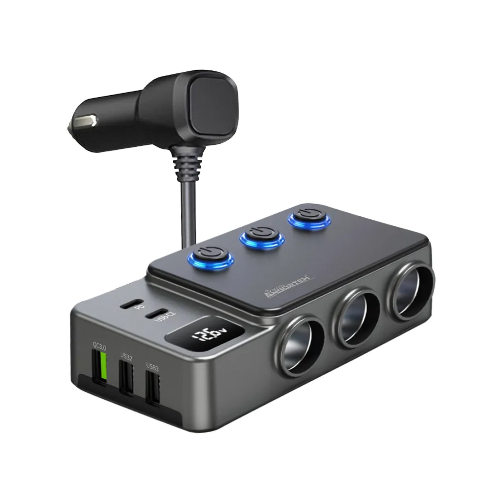 【ANBORTEH 安伯特】電壓監控PD+QC3.0 8孔車充(國家認證 一年保固) 12-24皆可使用