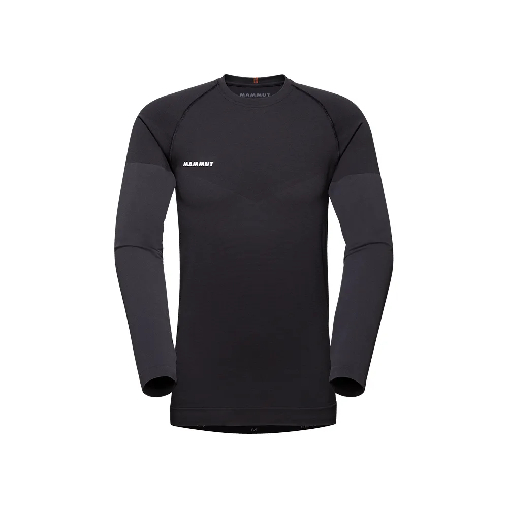【Mammut 長毛象官方直營】Trift Longsleeve Men 羊毛混紡長袖排汗衣 黑色 男款 #1016-01070