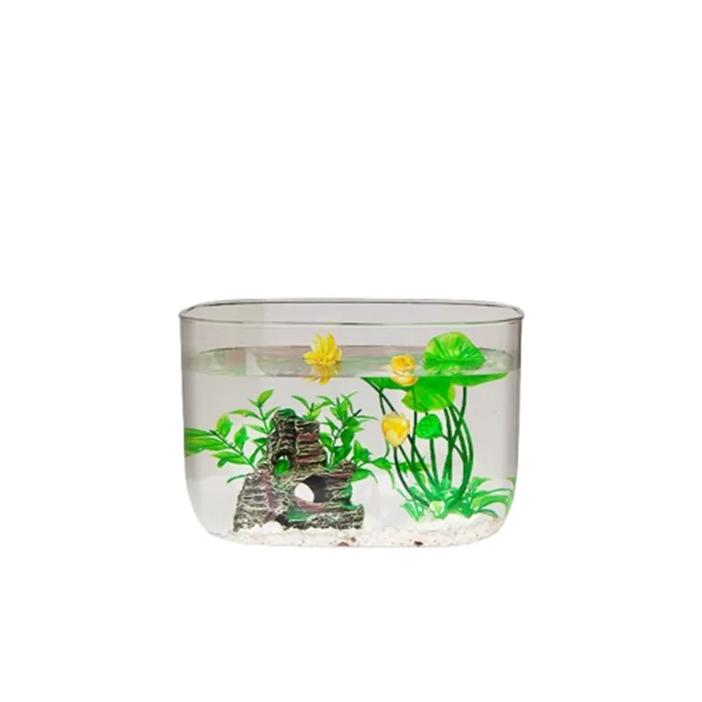 【星治】桌面小型魚缸 懶人魚缸 自循環換水魚缸 生態水族箱 預計9工作天送達(29*19*19裸缸)