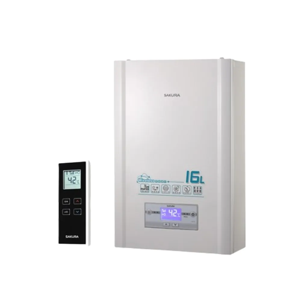 【SAKURA 櫻花】16L無線遙控智能恆溫強制排氣熱水器(DH1628 原廠保固服務 不含安裝)