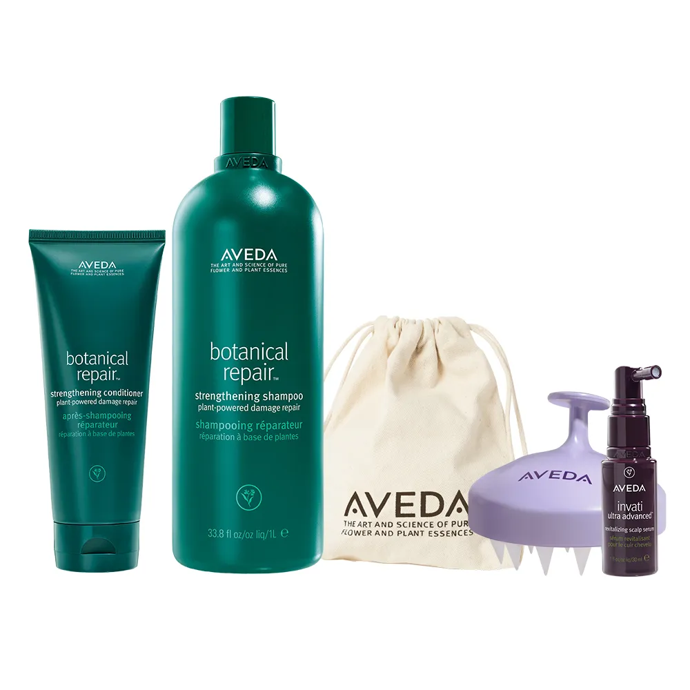 【AVEDA】花植結構大容量光澤滑順組 (花植結構重鍵洗髮精1000ml＋花植結構重鍵潤髮乳200ml_洗髮同時修護)