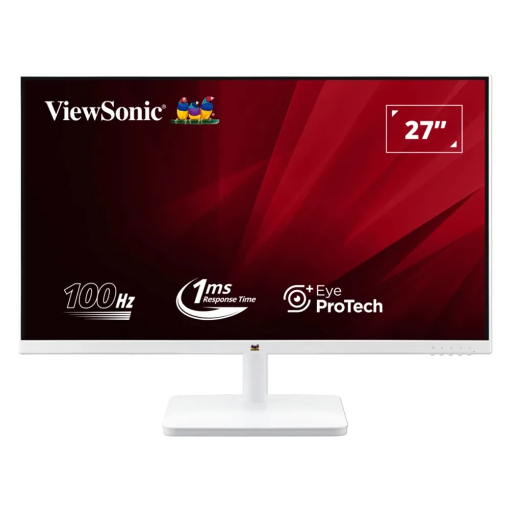 2入組★【ViewSonic 優派】VA2732-H-W-2 27型 IPS FHD 100Hz 商用護眼窄邊框白色螢幕(護眼技術/1ms)