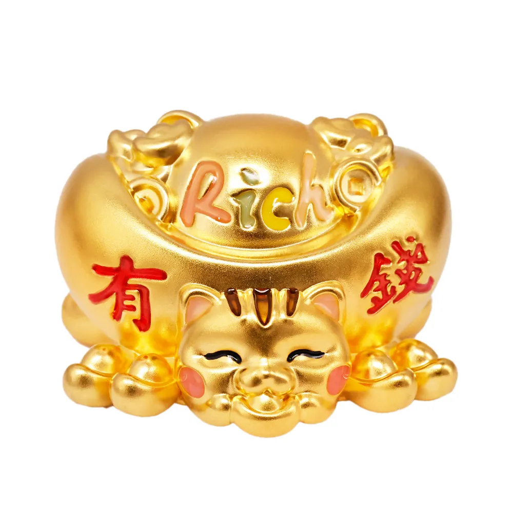 【JING YANG 晶漾】黃金擺件空心可愛元寶咬錢虎(1.09錢±0.05錢)