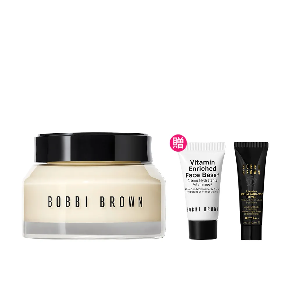 【Bobbi Brown 芭比波朗】維他命乳霜(維他命超完美乳霜50ml+乳霜7ML+持妝乳5ML)
