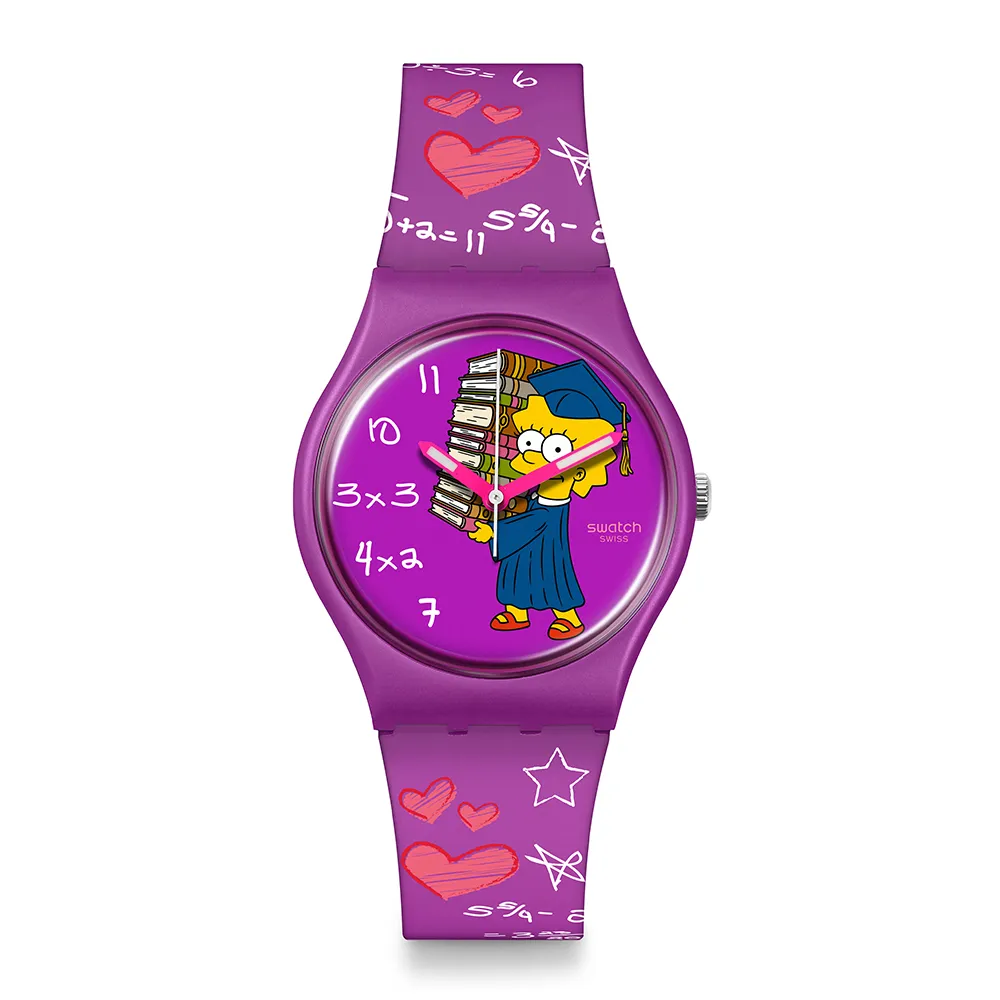 【SWATCH】CLASS ACT 辛普森家庭/經典手錶/男錶/女錶/瑞士製造 SO28Z118(34mm)