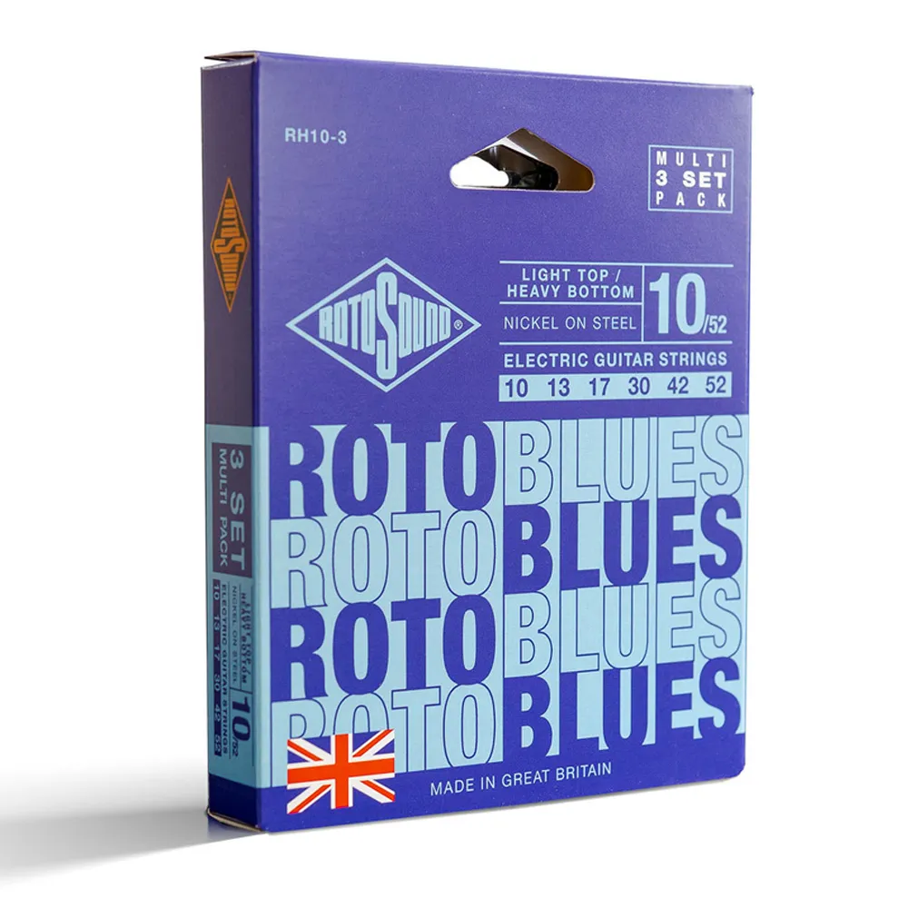 【ROTOSOUND】電吉他弦 10-52｜RH10｜鍍鎳電吉他弦｜三入組｜英國製造