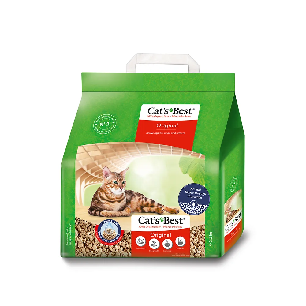 【CAT’S BEST 凱優】經典凝結木屑砂（紅標凝結型）5L/2.1kg(貓砂/木屑砂/環保砂/杉木砂/松木砂)