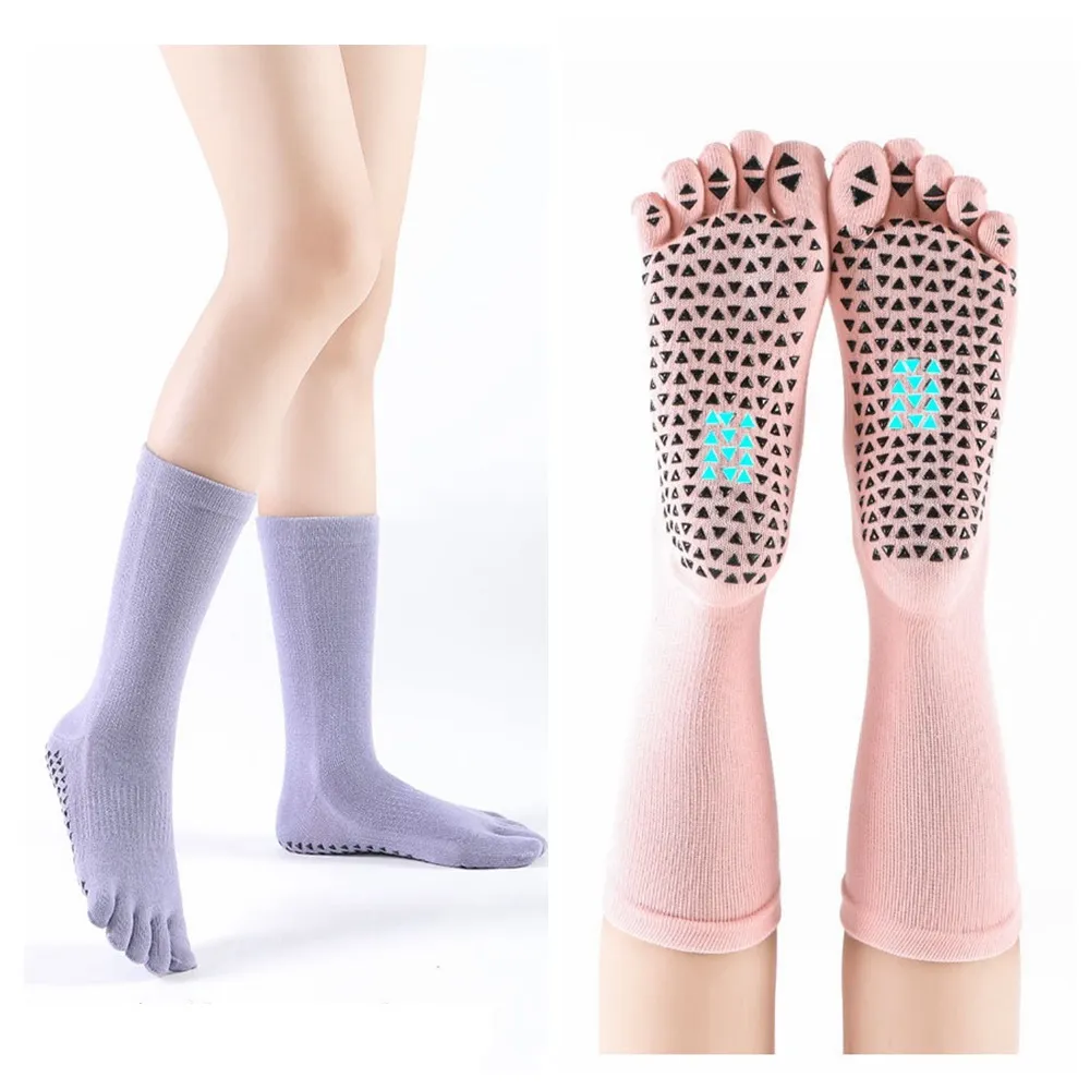 【Porabella】襪子 五指襪 中筒襪 素色襪子 運動襪 瑜珈襪 防滑襪 普拉提襪 YOGA SOCKS