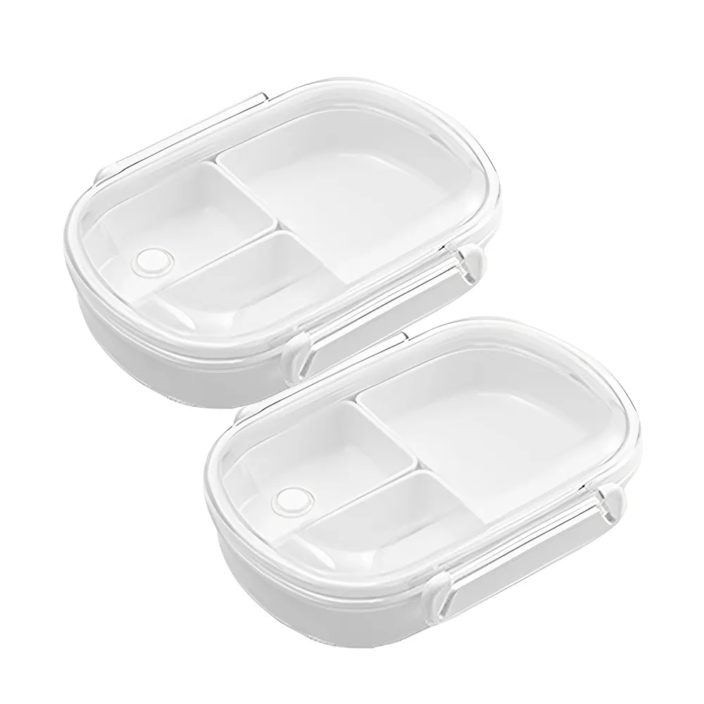 【好物良品】2入組-日本便攜式外出分隔防串味保鮮水果便當盒-490ml