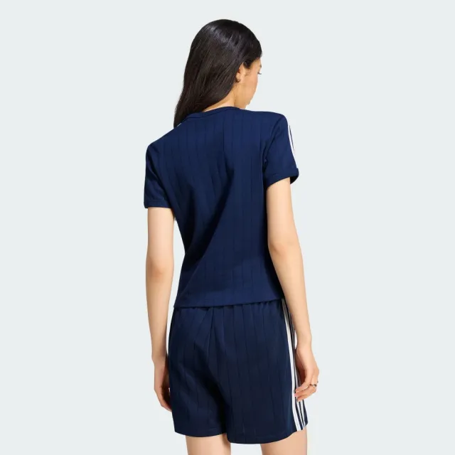 【adidas 愛迪達】運動 休閒 短袖 T恤 女上衣 PSTRIPE SS TEE(KS9992)