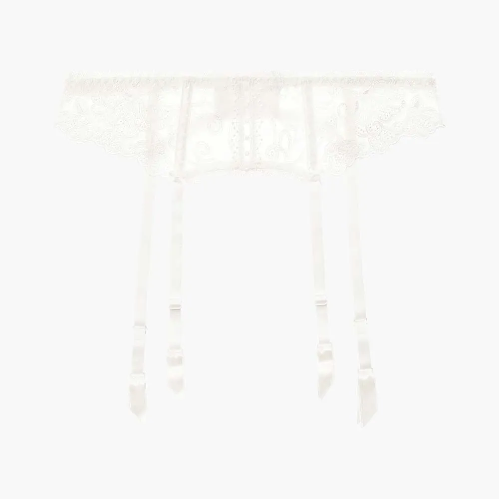 【Aubade】永恆蕾絲吊襪帶-TC(白)